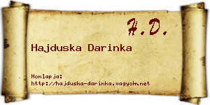 Hajduska Darinka névjegykártya